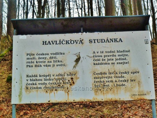 Lanšperk - Havlíčkova studánka, panel pod studánkou