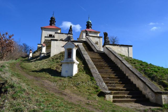 Barokní poutní místo na vrchu Kalvárie u Úštěka