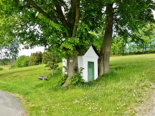 Jamné nad Orlicí - kaplička nad obcí u cesty po zelené TZ
