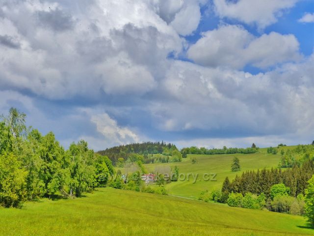 Pohled na Kronfelzov pod Holým vrchem(852 m.n.m.)