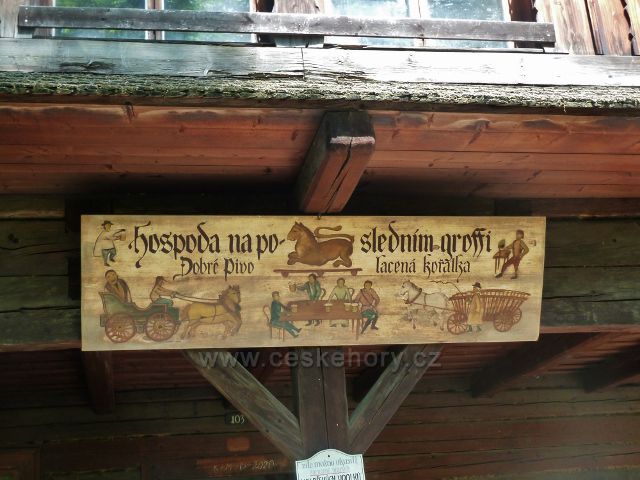 Valašské muzeum v přírodě - tabule na Hospodě na posledním groši