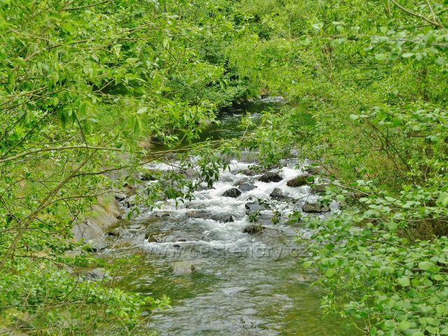 Prostřední Bečva - říčka Kněhyně na okraji areálu kempu Pod Pustevnsymi