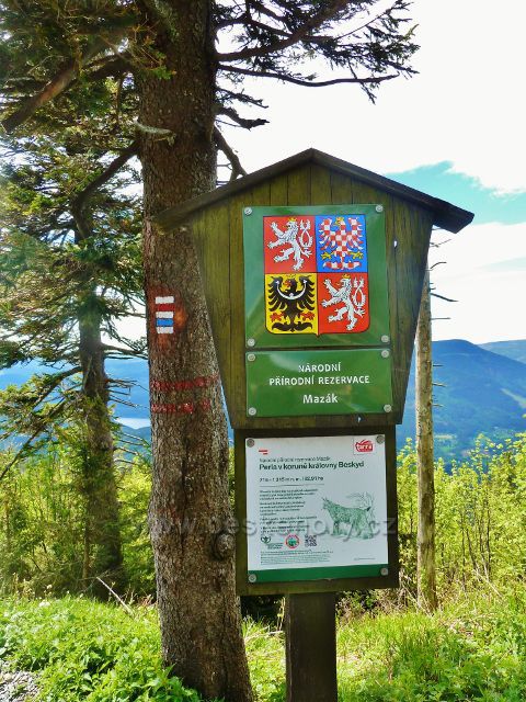 oZNAČENÍ NPR Mazák na trase NS Lysá hora