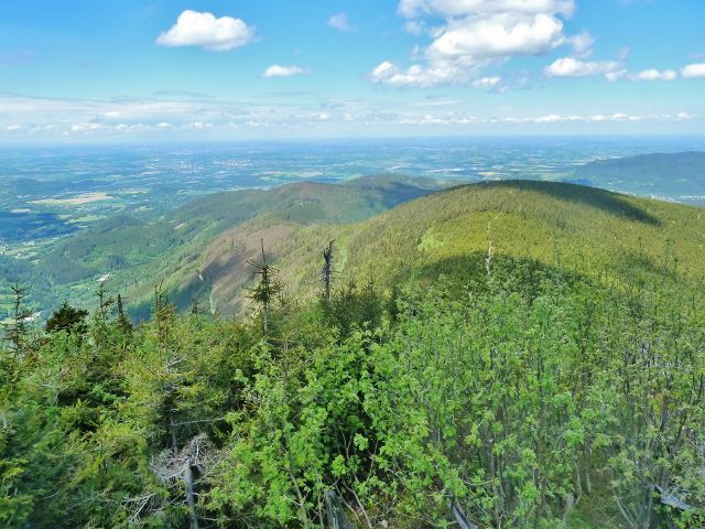 Pohled z výhledového místa na Lysé hoře