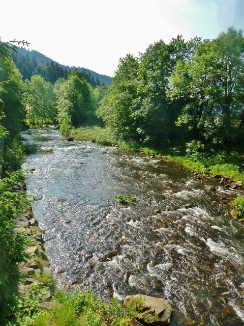 Ostravice - řeka Ostravice nad silničním mostem