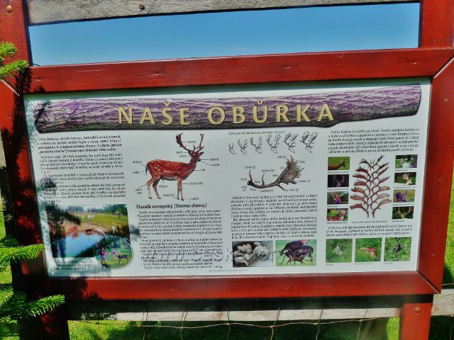 Skuhrov nad Bělou - informační panel u obůrky nad kostelem sv.Jakuba