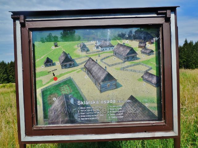 České Milovy - vyobrazení bývalé sklářské osady