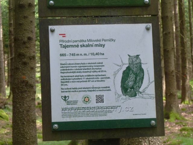 Křižánky - informační tabulka PP Milovské Perníčky