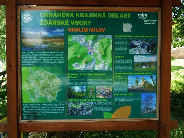 Milovy - panel CHKO Žďárské Vrchy "Okolím Milov"