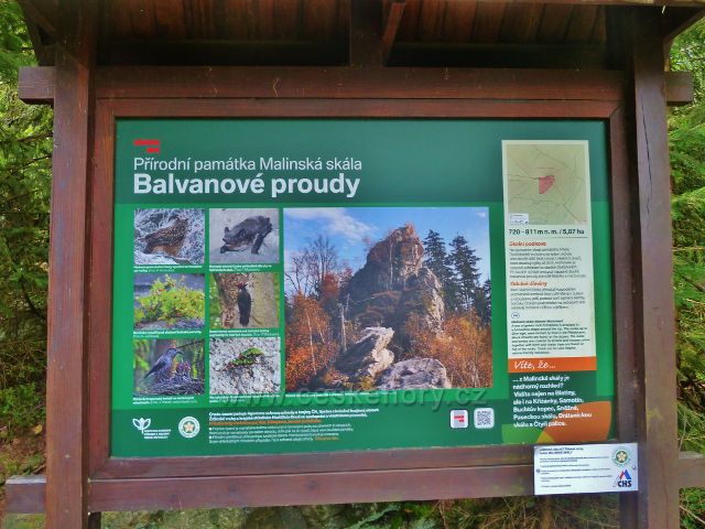 Sněžné - panel "PP Malinská skála - Balvanové proudy"