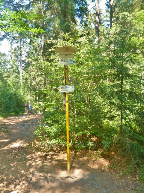 Křižánky - tur.rozcestník "Devět skal (vyhl.) 836 m.n.m."