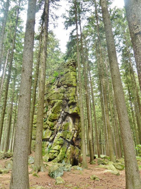 Křižánky - skalní věž ostrá skalka