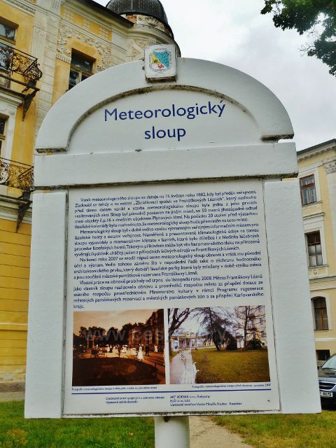Františkovy Lázně - panel o historii Meteorologického sloupu
