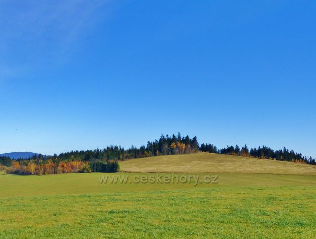 České Petrovice - pohled na střední vrchol masivu  Adam (758 m.n.m.)