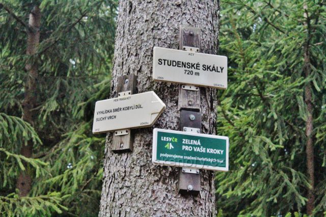 Turistický rozcestník Studenské skály