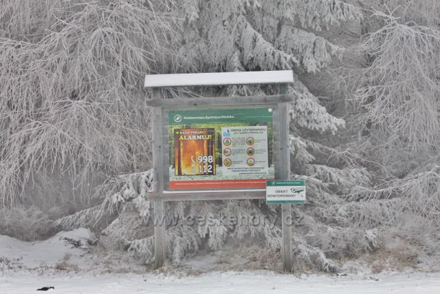 Spalona - panel polské Lesní správy pod rozhlednou Jagodna