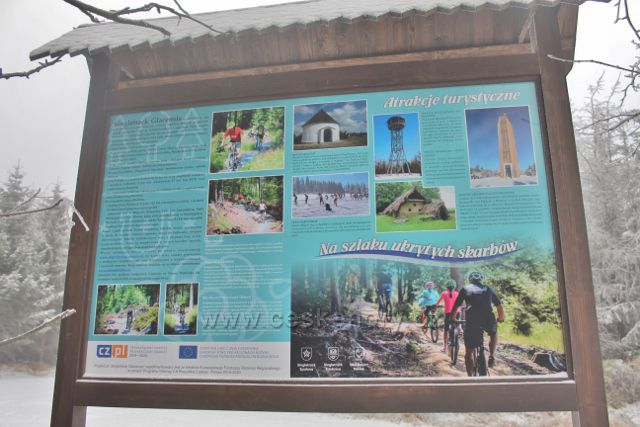 Spalona - panel u cyklocrossové dráhy pod rozhlednou Jagodna