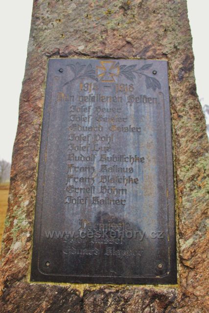 Vrchní Orlice -detail pomníku obětem I. světové války