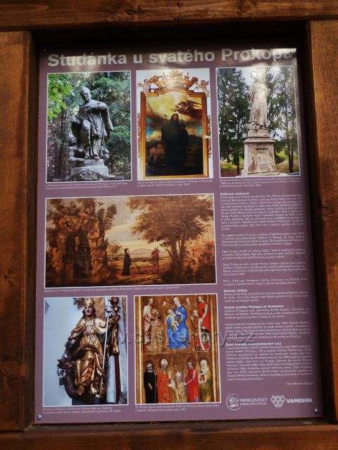 Vamberk - informační panel v areálu studánky "U Prokopa"