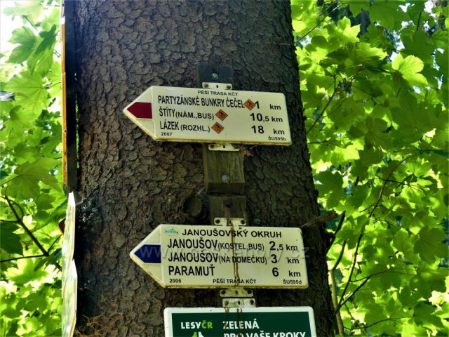 Turistický rozcestník Čečel(silnice)