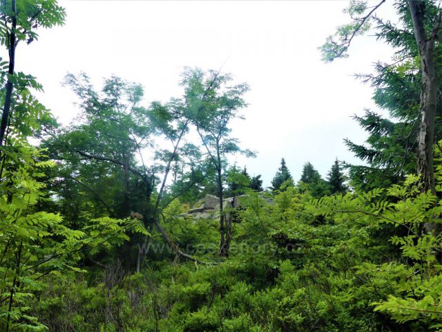 Skalnatý útvar na vrcholu Suchého vrchu