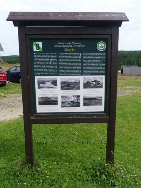 Jizerské hory - Jizerka, tabule NS Tři iseriny (8.zastavení-Jizerka).