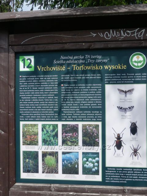 Jizerské hory - Panel NS Tři iseriny u výhledového místa Rašeliniště Jizerky