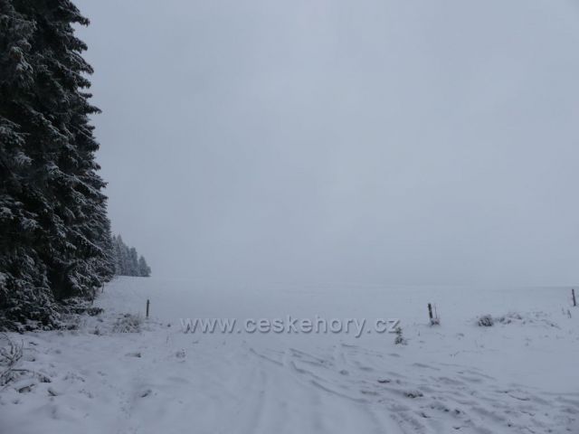 Mlha na hřebenu vrchu Polom