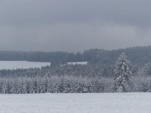 Pohled z hřebenu vrchu Polom