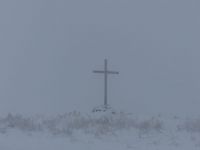 Kříž na vrcholu vrchu Polom.
