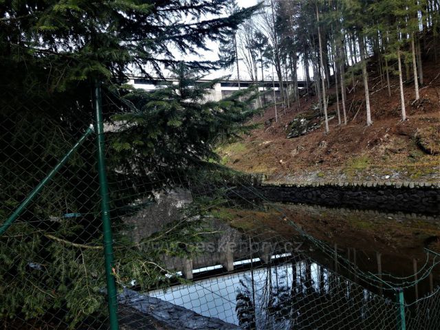 Nekoř. Pod hrází Pastvinské přehrady