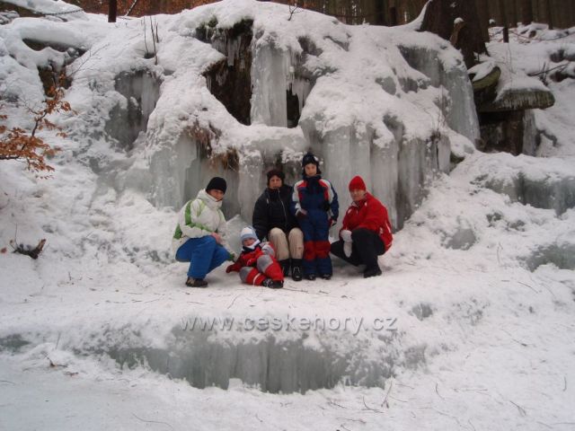 zamrzlé Mumlavské vodopády