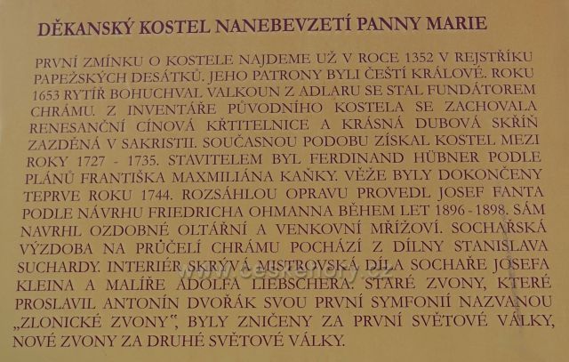 Děkanský kostel 
Nanebevzetí Panny Marie
Zlonice