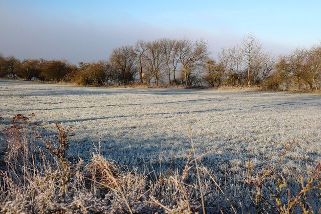 Mrazivé ráno nad Červeným Újezdem
