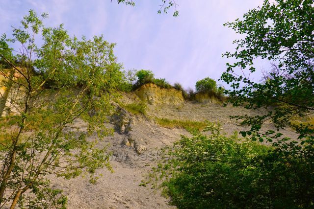 Vápnité jílovce pod obcí Kystra