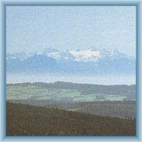 Alpy z vyhlídky nad Lipnem